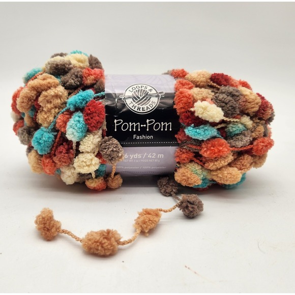 Loops & Threads Other - Loops & Threads Discontinued Pom-Pom Fashion Yarn Outdoors Super Bulky New Rare